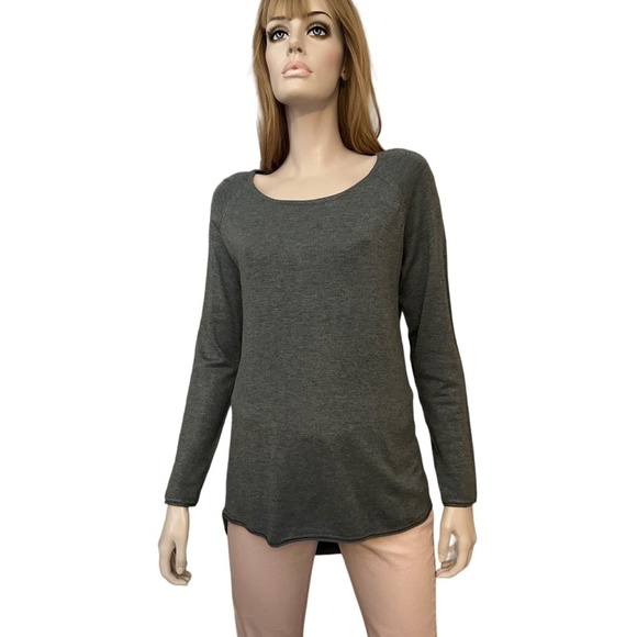 ONLY Mila Sweater Lacy Long Sleeve Pullover Knit Super Soft Viscose  Grey - Picture 3 of 13